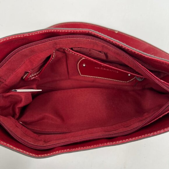 Liz Claiborne Red Faux Leather Shoulder Bag | Small Size - Picture 7 of 12